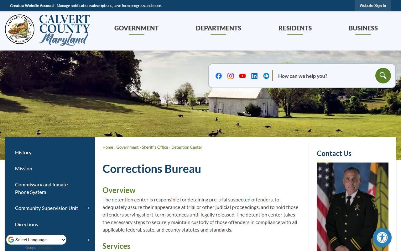 Calvert County Court records and Calvert County Detention Center custody lookup