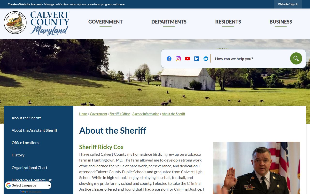 Calvert County traffic court records Sheriff background