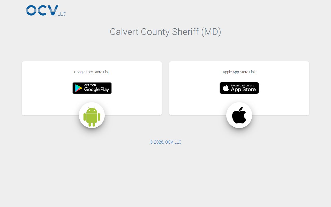 Calvert County warrant records Sheriff mobile app source